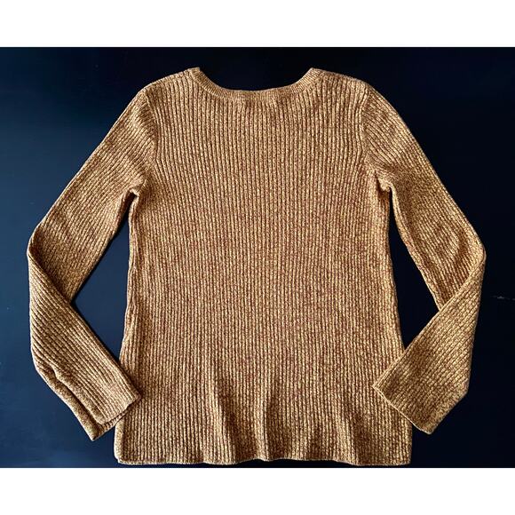 H&M Mustard Yellow/Brown Speckled Pullover Sweater sz S - Picture 7 of 13